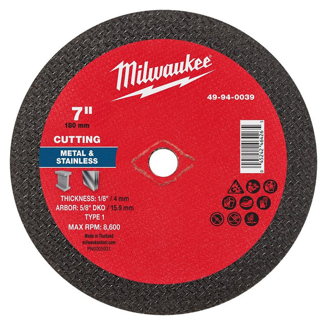 CUT-OFF WHL MTL TYP1 7X1/8X5/8