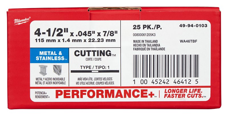 CUT-OFF WHL P-MTL TYP1 4.5X7/8
