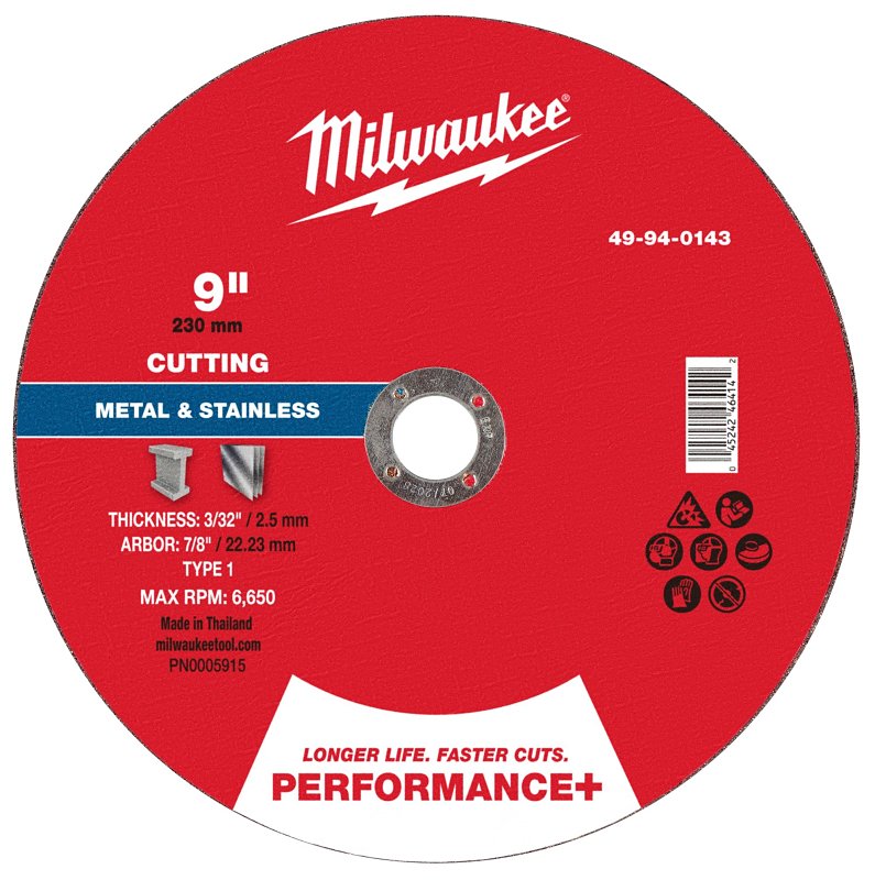 CUT-OFF WHL P-MTL TYP1 9X7/8IN