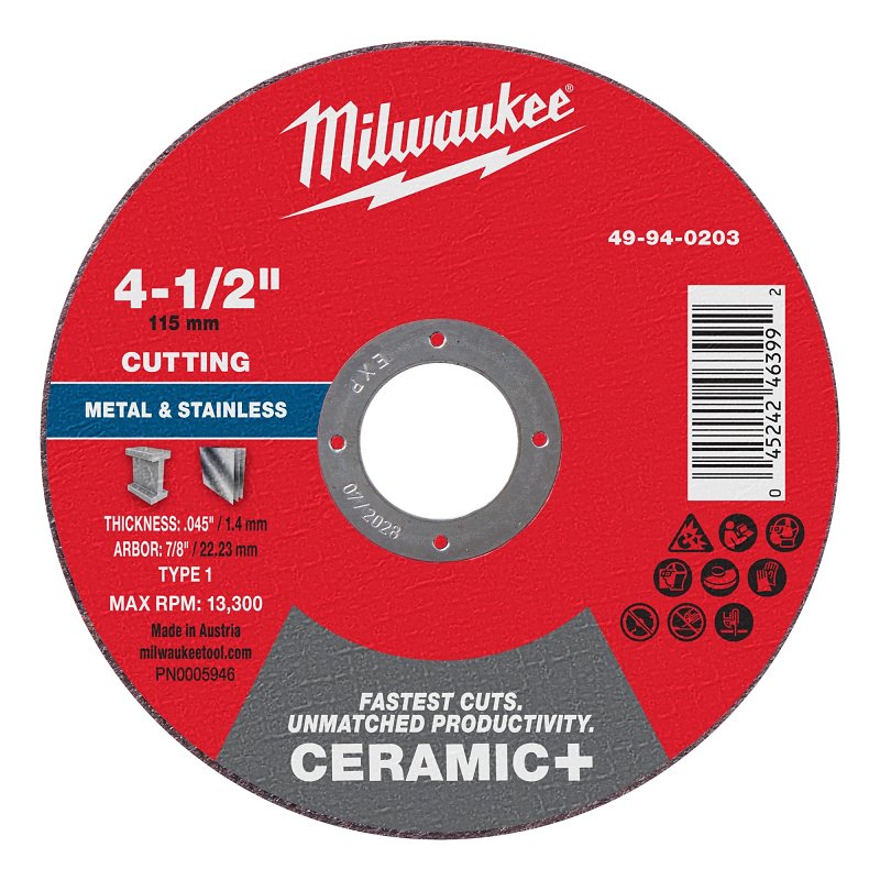 CUT-OFF WHL C-MTL TYP1 4.5X7/8