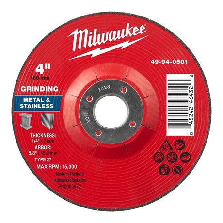 GRND WHL MTL TYP27 4X1/4X5/8IN