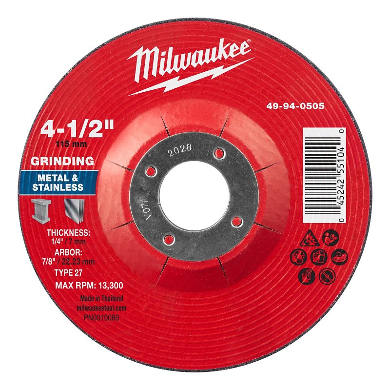 GRIND WHL MTL TYPE27 4.5X7/8IN
