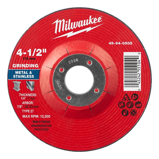 GRIND WHL MTL TYPE27 4.5X7/8IN