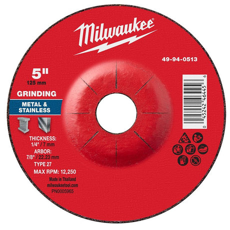 GRND WHL MTL TYP27 5X1/4X7/8IN