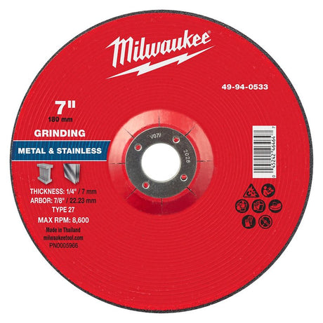 GRND WHL MTL TYP27 7X1/4X7/8IN