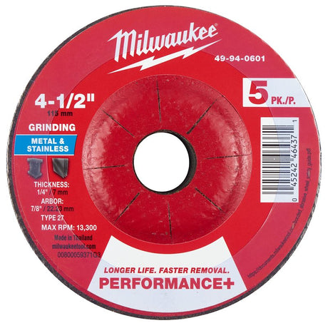 GRND WHL P-MTL TYP27 4.5X7/8IN