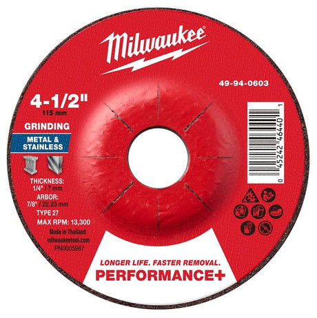 GRND WHL P-MTL TYP27 4.5X7/8IN