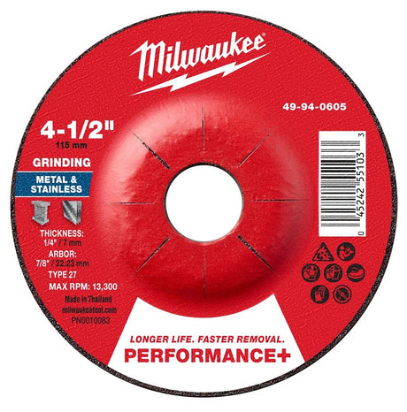 GRND WHL P-MTL TYP27 4.5X7/8IN