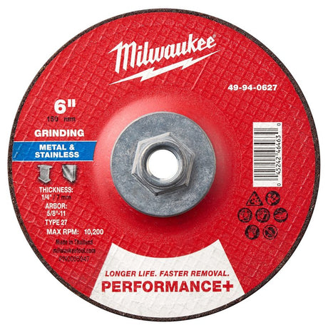 GRIND WHL P-MTL TYPE27 6X5/8IN
