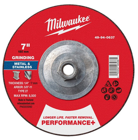 GRIND WHL P-MTL TYPE27 7X5/8IN