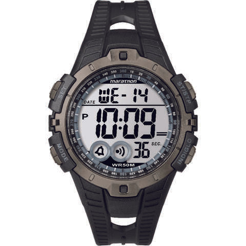 Timex Marathon Mens Round Black Digital Sports Watch Resin Water Resistant