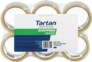 Scotch 3710-6/3710 Sealing Tape, 50 m L, 48 mm W, Polypropylene Backing, Clear