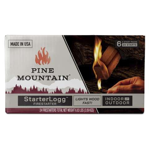 Pine Mountain Starter Logg Pine Sawdust Fire Starter 30 min 6 pk