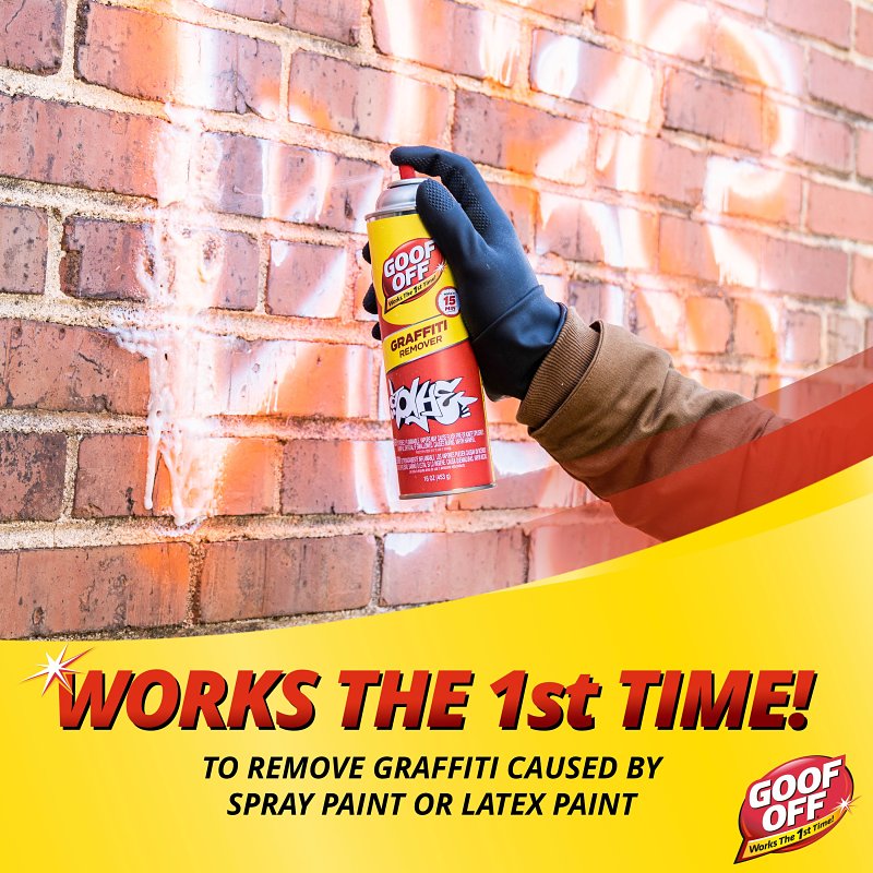 Goof Off FG673 Graffiti Remover, Liquid, Aromatic, Clear, 16 oz Aerosol Can