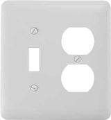 Amerelle 935TDW Wallplate, 5 in L, 4-5/8 in W, 2-Gang, Steel, White