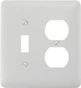 Amerelle 935TDW Wallplate, 5 in L, 4-5/8 in W, 2-Gang, Steel, White