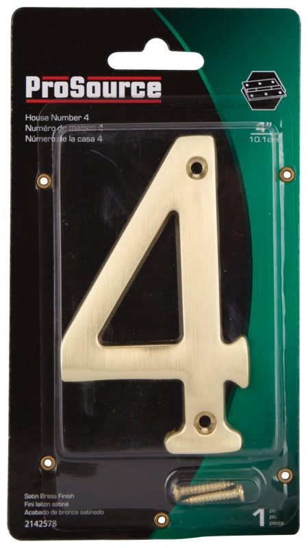 ProSource N-Z044PB3L-PS House Number, Character: 4, 4 in H Character, 2.28 in W Character