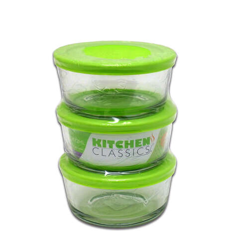 Kitchen Classics 2 cups Clear Food Storage Container Set 3 pk, Pack of 4