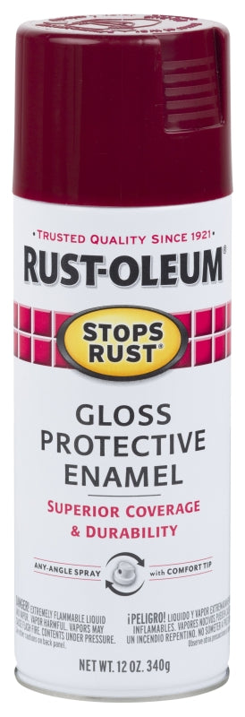 Stops Rust 7768830 Rust Preventative Spray Paint, Gloss, Burgundy, 12 oz Can