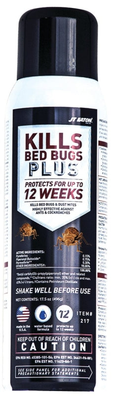 J.T. Eaton 217 Bed Bug Insecticide, Liquid, Spray Application, 17.5 oz Can