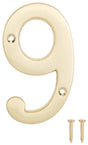 ProSource N-Z049PB3L-PS House Number, Character: 9, 4 in H Character, 2.28 in W Character