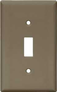 Eaton Wiring Devices 5134B-BOX Wallplate, 4-1/2 in L, 2-3/4 in W, 1 -Gang, Nylon, Brown, High-Gloss, Pack of 15