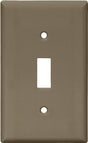 Eaton Wiring Devices 5134B-BOX Wallplate, 4-1/2 in L, 2-3/4 in W, 1 -Gang, Nylon, Brown, High-Gloss, Pack of 15