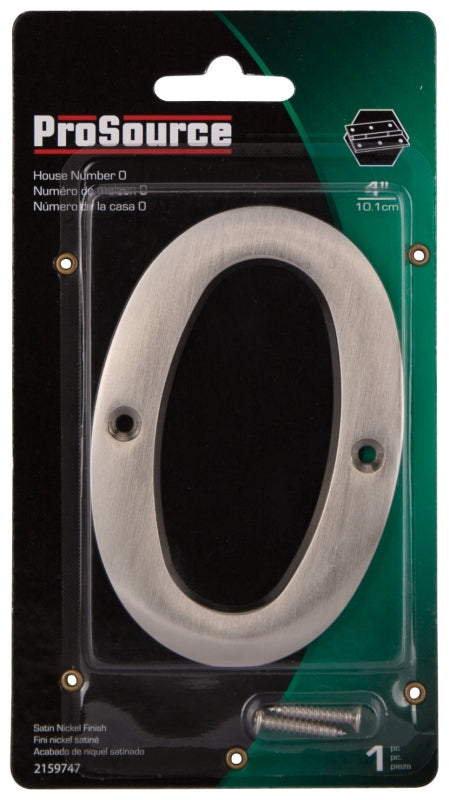 ProSource N-Z050SN-3L-PS House Number, Character: 0, 4 in H Character, 2.67 in W Character