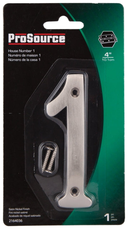ProSource N-Z041SN-3L-PS House Number, Character: 1, 4 in H Character, 1.1 in W Character