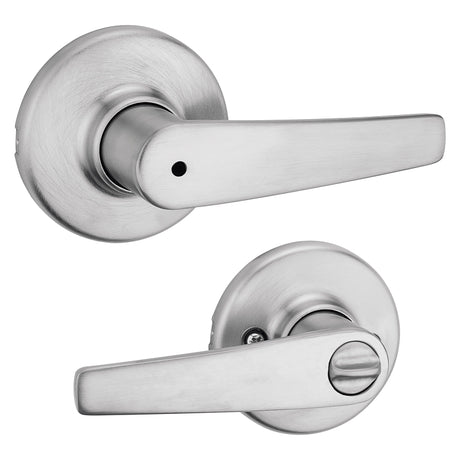 Kwikset 300DL 26DCP Privacy Lever, Satin Chrome, Zinc, Residential, Re-Key Technology: SmartKey, Reversible Hand