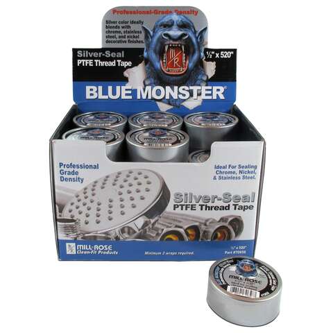 Mill Rose Blue Monster Silver 1/2 in. W X 520 in. L Thread Seal Tape, Pack of 30