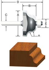 Vermont American 1-1/2 in. D X 1/4 in. X 2-3/8 in. L Carbide Tipped Roman Ogee Router Bit