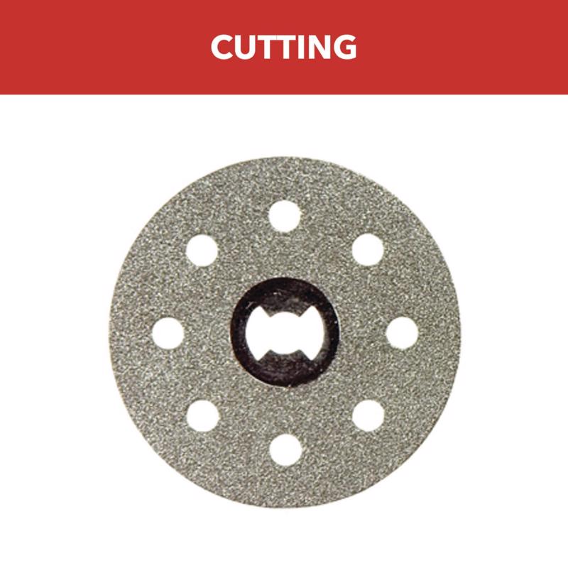 Dremel EZ Lock Series EZ545 Cutting Wheel, 1-1/2 in Dia, 0.023 in Thick, 1/8 in Arbor, Diamond Abrasive