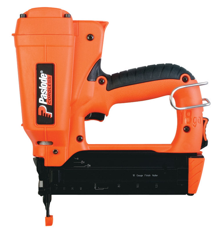 Paslode IM200LI Brad Nailer, Battery Included, 7.4 V, 100 Magazine, Strip Collation, 18 ga Nail, Nail Fastener