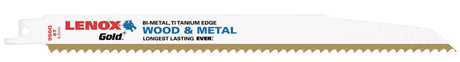 Lenox Gold 9 in. Bi-Metal Reciprocating Saw Blade 6 TPI 5 pk