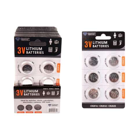 Diamond Visions 3-Volt Nickel Cadmium Batteries 6 pk Carded, Pack of 24