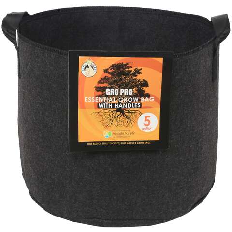 Gro Pro Round 10.2 in. H X 14 in. D Fabric Grow Bag Planter Black