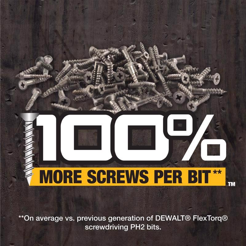 DeWalt FlexTorq Phillips #2 X 3-1/2 in. L Power Bit Steel 1 pc