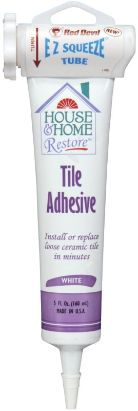 Red Devil 0498 Tile Adhesive, White, 5 oz Squeeze Tube