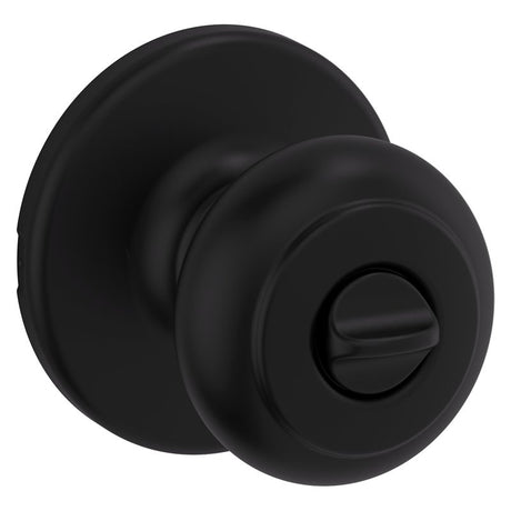 Kwikset 300CV 514 6AL RCS V1 Privacy Door Lock, Cove, Traditional Design, Knob Handle, Matte Black, Zinc, Turn Piece