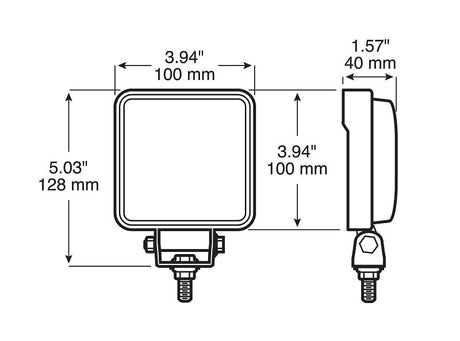 PM Great White Series V910-MV Square Work Light, 13.5/28 V, LED Lamp, White