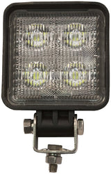 PM V904-MV Square Work Light, 0.43/0.98 A, 12/24 V, 4-Lamp, LED Lamp, 700 Lumens Lumens, 6300 K Color Temp, Black