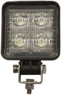 PM V904-MV Square Work Light, 0.43/0.98 A, 12/24 V, 4-Lamp, LED Lamp, 700 Lumens Lumens, 6300 K Color Temp, Black