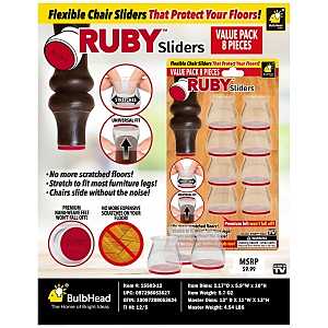 TELEBrands 15503-FD24 Chair Slider, Rubber, Clear, Pack of 24