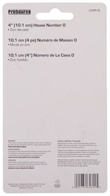 ProSource N-020-PS House Number, Character: 0, 4 in H Character, 2.67 in W Character