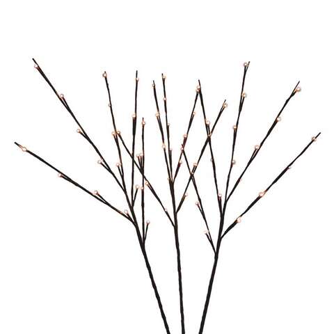 Celebrations LED Warm White Lighted Brown Twigs 32 in. Yard Decor, Pack of 12