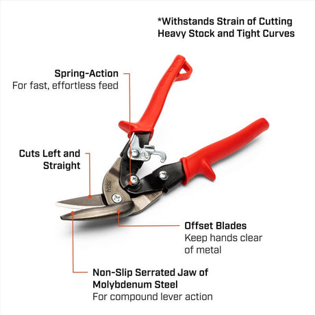 Crescent Wiss 9-1/4 in. Stainless Steel Left Offset Snips 18 Ga. 1 pk