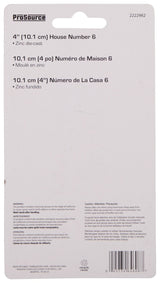 ProSource N-016-PS House Number, Character: 6, 4 in H Character, 2.28 in W Character