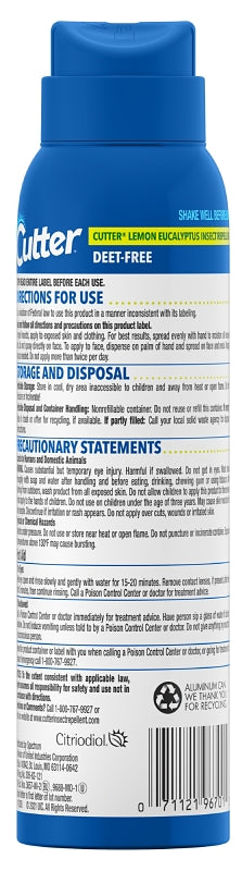 Cutter HG-96701 Insect Repellent, Aerosol, 4 oz