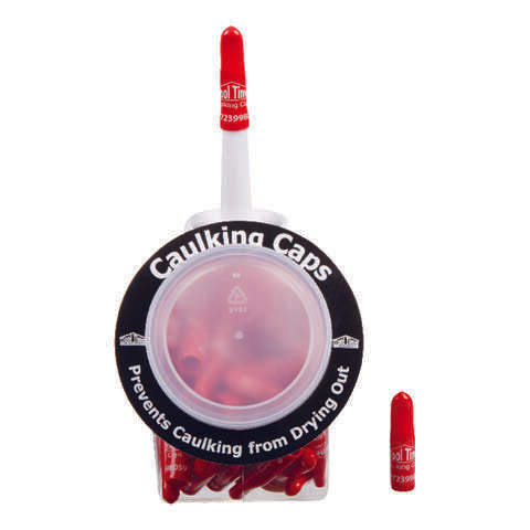 Tool Time Manufacturing Red Industrial Vinyl Reusable Caulking Caps 1 pk, Pack of 75